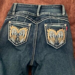 bedazzled bootcut jeans worn 2 times were too tight good if you are 5’2-5’4